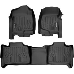 MAXLINER Floor Mats 2 Row Liner Set Black Compatible with 2007-2014 Tahoe/Suburban/Yukon/Yukon XL/Denali (No Hybrid Models)