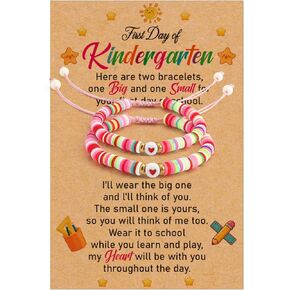 Back to School Mother Daughter Bracelets Kindergarten Daycare 1st Grade 2nd Grade School Gifts First Day of Preschool