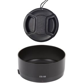 Lens Hood for ES-68 and 49mm Lens Cap Compatible for Canon EF 50mm f/1.8 STM Lens (1+1 Pack)