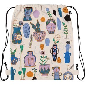 Danica Studio Drawstring Cinch Backpack, Meow Meow, 14 x 17 inches