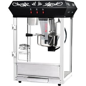 Great Northern Popcorn Black 8 oz. Ounce Foundation Movie Theater Style Popcorn Machine Top