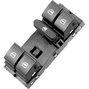 LCWRGS Master Power Window Switch Compatible with 05-2016 VW Jetta, 10-2014 Golf, 06-2008 Passat, 09-2017 CC, 06-2009 Rabbit, 07-2013 GTI, Replace 1K4959857, 5ND959857, 5K4959857