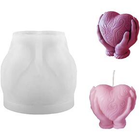 3D Silicone Mold for Candle, Soap, Resin, Plaster DIY Tool Molds for Chocolate, Cake, Dessert, Ice (Love in Hands)