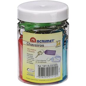 علامة مفاتيح بلاستيكية من Acrimet مع حلقة معدنية ونافذة ملصق (ألوان متنوعة) (60 عبوة)