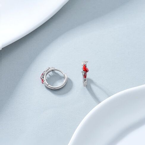 أقراط CRMAD كاردينال للنساء من الفضة الإسترلينية أقراط كاردينال مجوهرات الطيور هدية كاردينال حمراء للفتيات in Kuwait