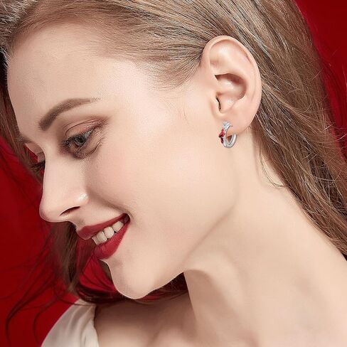 أقراط CRMAD كاردينال للنساء من الفضة الإسترلينية أقراط كاردينال مجوهرات الطيور هدية كاردينال حمراء للفتيات in Kuwait