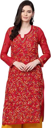 Ada أحدث تطريز يدوي هندي تقليدي من Chikankari Georgette Kurta Kurti Kameez للنساء in Saudi Arabia