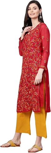 Ada أحدث تطريز يدوي هندي تقليدي من Chikankari Georgette Kurta Kurti Kameez للنساء in Saudi Arabia