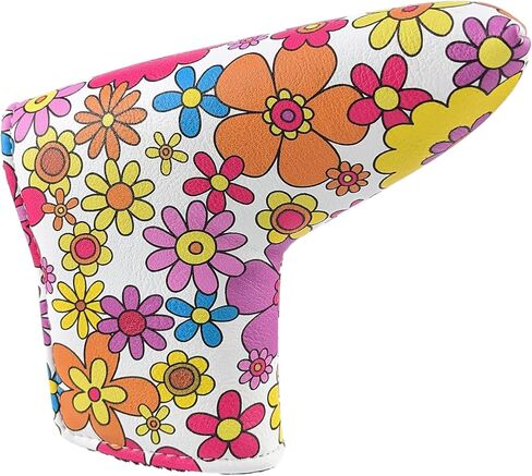Limited Edition Flower Pattern Putter Headcover Quality PU Leather Magnetic Closure for Blade Style Putters in Saudi Arabia