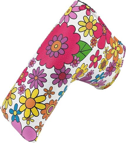 Limited Edition Flower Pattern Putter Headcover Quality PU Leather Magnetic Closure for Blade Style Putters in Saudi Arabia