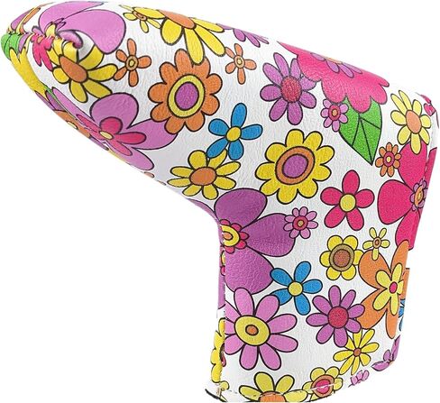 Limited Edition Flower Pattern Putter Headcover Quality PU Leather Magnetic Closure for Blade Style Putters in Saudi Arabia