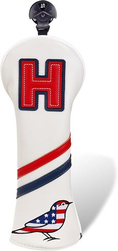 Craftsman Golf USA Flag Birdie Red Blue Stripes Golf Club Head Covers for Woods and Driver Hybrids in Saudi Arabia