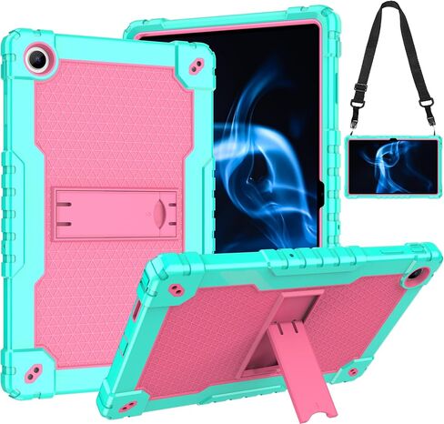 Case for Onn. 10.4" Tablet Pro 2023 Model: 100110603 Heavy Duty Protective Cover with Kickstand Built in Shoulder Strap Kids Friendly Shell Case Fit for Onn 10.4 inch Tablet Pro (Green+Pink) in Saudi Arabia