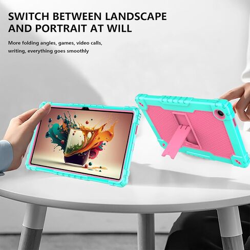 Case for Onn. 10.4" Tablet Pro 2023 Model: 100110603 Heavy Duty Protective Cover with Kickstand Built in Shoulder Strap Kids Friendly Shell Case Fit for Onn 10.4 inch Tablet Pro (Green+Pink) in Saudi Arabia