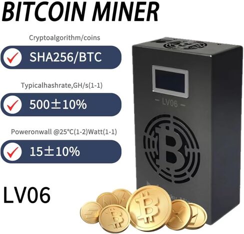 واي فاي بيتكوين مينر لاكي مينر LV06 V6 BTC مينر بيتكوين مينر سولو مينر تعدين مينر SHA-256 500GH/S BM1366 شريحة آسيا منخفضة الضوضاء للاستخدام المنزلي BTC مينر آلة التعدين جهاز آلة اليانصيب BTC in Kuwait