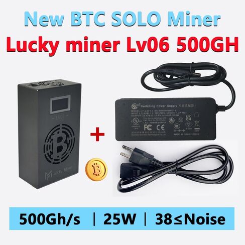 واي فاي بيتكوين مينر لاكي مينر LV06 V6 BTC مينر بيتكوين مينر سولو مينر تعدين مينر SHA-256 500GH/S BM1366 شريحة آسيا منخفضة الضوضاء للاستخدام المنزلي BTC مينر آلة التعدين جهاز آلة اليانصيب BTC in Kuwait