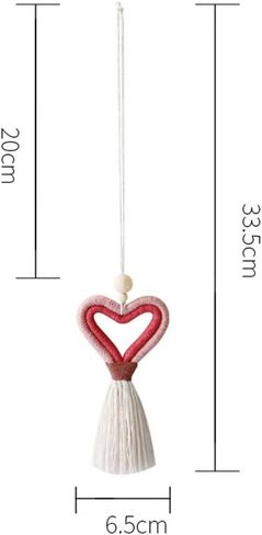 Boho Love Heart Car Charm Handmade Essential Oil Car Diffuser Car Hanging Accessories Car Rear View Mirror Decoration with Wooden Beads for Car Home Decor (Coffee) in Saudi Arabia
