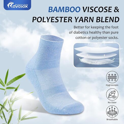 Diabetic Socks for Men Women,5 Pairs Bamboo Diabetic Ankle Socks for Women,Non-Binding Diabetic Socks in Kuwait