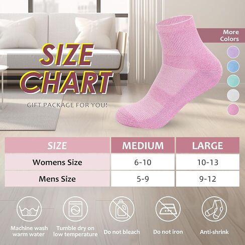 Diabetic Socks for Men Women,5 Pairs Bamboo Diabetic Ankle Socks for Women,Non-Binding Diabetic Socks in Kuwait