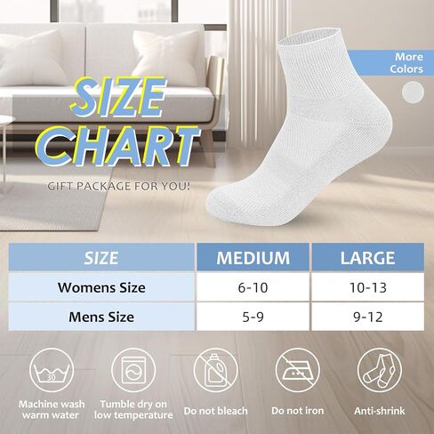 Diabetic Socks for Men Women,5 Pairs Bamboo Diabetic Ankle Socks for Women,Non-Binding Diabetic Socks in Kuwait