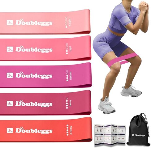 Resistance Bands for Working Out - 5 Levels Exercise Bands Resistance Bands Set with Instruction Guide and Carry Bag, Ideal for Leg Strength Training, Rehab, Yoga in Saudi Arabia