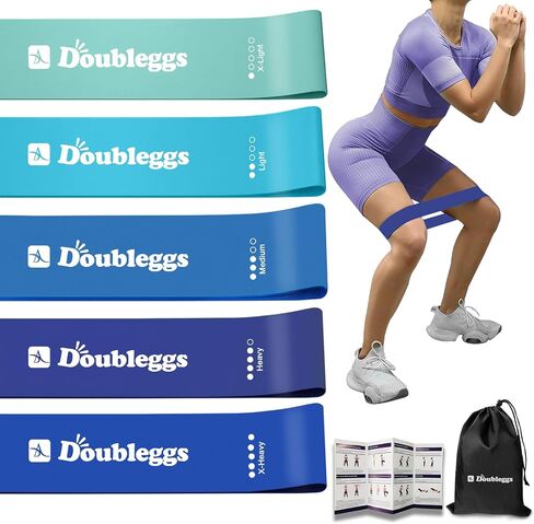 Resistance Bands for Working Out - 5 Levels Exercise Bands Resistance Bands Set with Instruction Guide and Carry Bag, Ideal for Leg Strength Training, Rehab, Yoga in Saudi Arabia