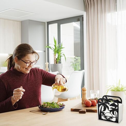 حامل مناديل سوبر دانت للطاولات، حامل مناديل حديد الفطر، موزع مناديل قائم بذاته، حامل مناديل على الطاولة، حامل مناديل من القماش الريفي لطاولة المطبخ، المزرعة، المطاعم، الفندق in Kuwait