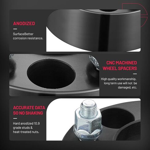 فواصل عجلات BDFHYK 5x4.5 1 بوصة (25 م) فواصل 5x114.3 مسافة خيط 1/2-20 مسمار وتجويف مركزي 70.5 مم، متوافقة مع موستانج إيدج كراون فيكتوريا رينجر إكسبلورر، مجموعة علامة سيارة لينكولن تاون مكونة من 4 قطع in Saudi Arabia