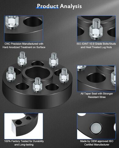 ECCPP 4 قطع 1.5 بوصة 5 محولات فواصل العجلات المركزية 5x4.5 إلى 5x5 5x114.3 إلى 5x127 1/2 بوصة ترصيع 71.5 مم تناسب كراون فيكتوريا 1992-2011| اكسبلورر 1991-2019| من أجل الحرية 2002-2012 in Saudi Arabia