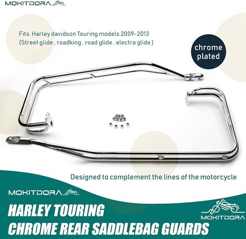 MoKitDora Saddlebag Twin Rail Guard Support Kit Compatible with 2009-2013 Harley Touring Models, Chrome in Saudi Arabia
