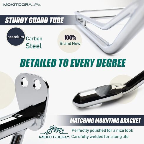 MoKitDora Saddlebag Twin Rail Guard Support Kit Compatible with 2009-2013 Harley Touring Models, Chrome in Saudi Arabia