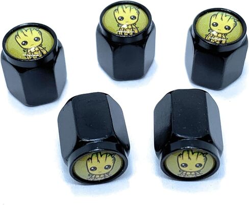 BB8 - Death Star Millennium Falcon Stormtrooper Tire Valve Stem Caps (5 Pack) Dust Proof with O Rubber Seal Outdoor All-Weather Leak-Proof Air Protection Universal Stem Covers for Cars SUVs Trucks in Saudi Arabia