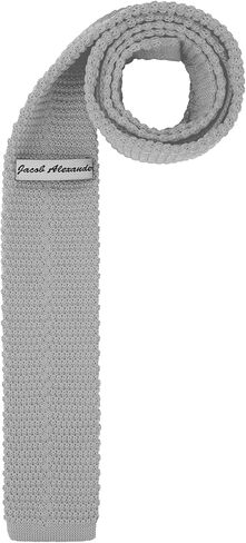 Jacob Alexander Men's Solid Color Knitted 2.5 inch Width Slim Neck Tie in Kuwait