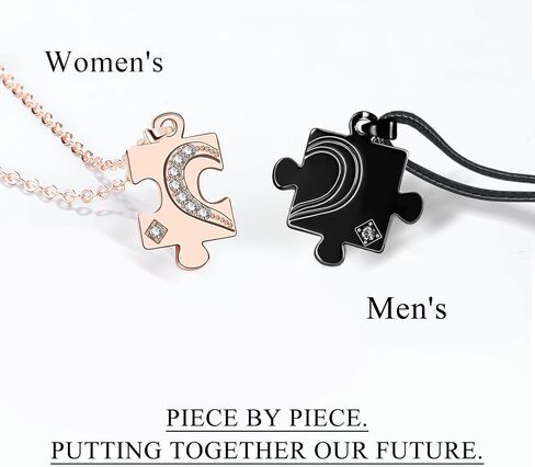 FANCIBAND Puzzles Pendant Matching Necklace for Couples Stainless Steel Necklace for Girlfriend/Boyfriend Christmas/Valentines Day/Wedding Gifts for Couple in Saudi Arabia
