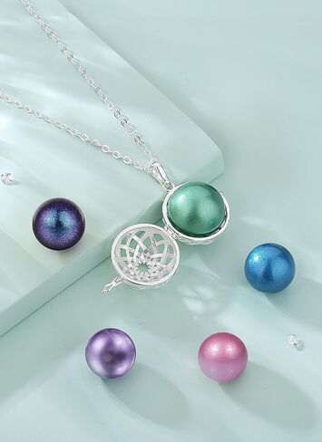 AEONSLOVE Harmony Ball Necklace Flower of Life Angel Chime Caller Necklace, Balls 20MM Llamador De Angeles Bola Necklace Pregnancy Gifts - 30 & 45 Chains in Kuwait