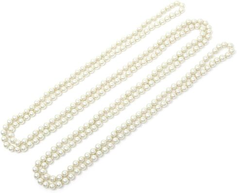 عقد نسائي طويل بطول 90، 96 بوصة من اللؤلؤ الزجاجي الصناعي 1920 من الخرز الزعنفة العنقودية الطويلة in Kuwait