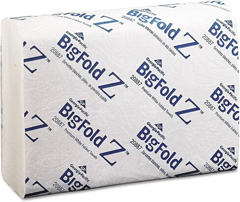 BigFold Z 20887 مناشف ورقية، 10-2/5 بوصة × 10-4/5 بوصة، 220 منشفة/PK 10PK/CT، أبيض in Saudi Arabia