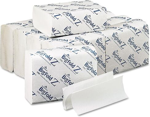 BigFold Z 20887 مناشف ورقية، 10-2/5 بوصة × 10-4/5 بوصة، 220 منشفة/PK 10PK/CT، أبيض in Saudi Arabia