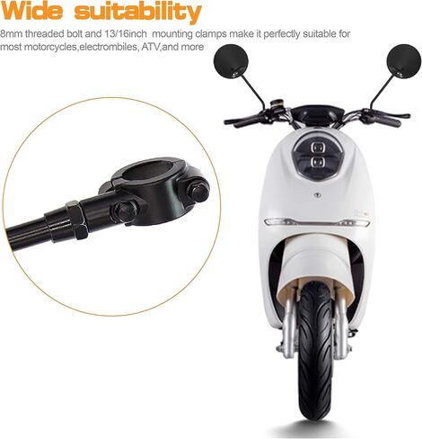 موتور الجانب مرايا الرؤية الخلفية قابل للتعديل ل ث/7/8 "المقود جبل 8 مللي متر محول ل دراجة هوائية جبلية دراجة نارية الترابية دراجة ATV in Kuwait