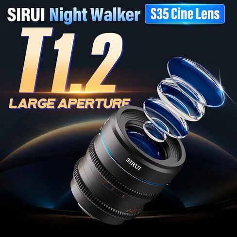 SIRUI Night Walker 16 مم T1.2 S35 عدسة سينمائية واسعة الزاوية، عدسة تركيز يدوية بفتحة كبيرة (MS16X-B، X Mount، أسود) in Saudi Arabia