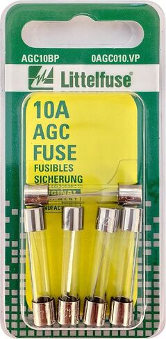 منصهرات خرطوشة الجسم الزجاجية من سلسلة AGC من Littelfuse AGC10BP - عبوة من 5 قطع in Kuwait