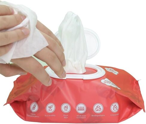 B.B. Klean Flushable Baby Wipes | Hypoallergenic | Sensitive Skin | Thick & Absorbent | Durable | Unscented | 99.9% Water | Eco-Friendly | 80 Wipes Inside (4) in Saudi Arabia