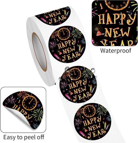 500 Pcs Christmas Thank You Stickers Roll for Small Business, 1.5 Inch Red Winter Holiday Round Label, for Goodie Bags,Gift Favors Box, Cards Decorations, Envelope Seals in Saudi Arabia