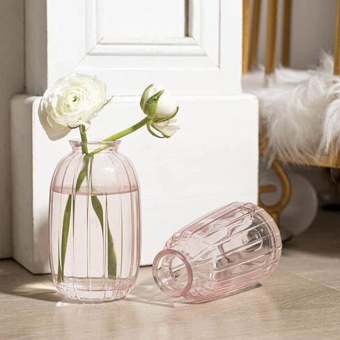 Pink Vase for Single Flowers Small Vases Set of 2, Family Decoration,Study,Desk,Vase Decoration,Office Gifts (Pink) in Kuwait