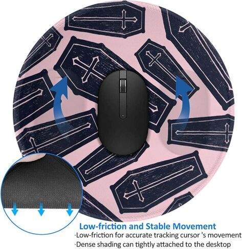 Tooth Black Mouse Pad, Dental Dentist Mouse Pads for Desk, Stitched Edge Mousepad with Non-Slip Rubber Base, Gaming Mouse Mat for Computer Laptop Home Office in Saudi Arabia