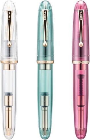 3PCS Assorted Colors Jinhao 9019 Fountain Pen Set, Size 8 Extra Fine Nib Classic Design Smooth Writing Pen with Large Capability Converter (Gold Trim) in Saudi Arabia