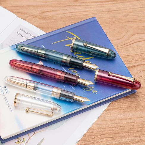 3PCS Assorted Colors Jinhao 9019 Fountain Pen Set, Size 8 Extra Fine Nib Classic Design Smooth Writing Pen with Large Capability Converter (Gold Trim) in Saudi Arabia