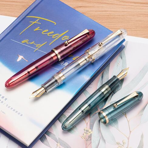 3PCS Assorted Colors Jinhao 9019 Fountain Pen Set, Size 8 Extra Fine Nib Classic Design Smooth Writing Pen with Large Capability Converter (Gold Trim) in Saudi Arabia