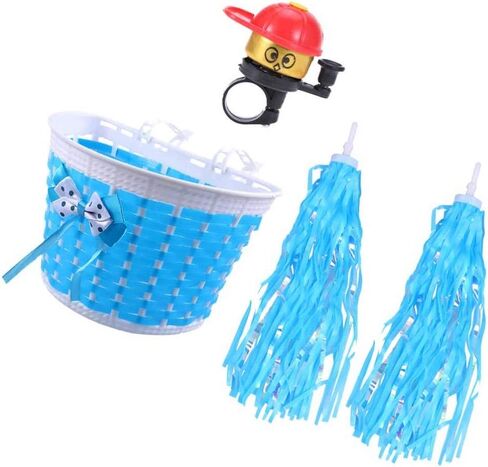 BESPORTBLE 4Pcs Children Handlebar Basket Bell Streamers Set Bicycle Tassel Ribbon Handlebar Bicycle Basket Bike Accessories (Purple) in Saudi Arabia