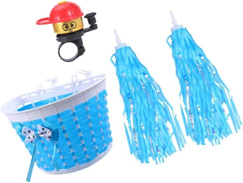 BESPORTBLE 4Pcs Children Handlebar Basket Bell Streamers Set Bicycle Tassel Ribbon Handlebar Bicycle Basket Bike Accessories (Purple) in Saudi Arabia